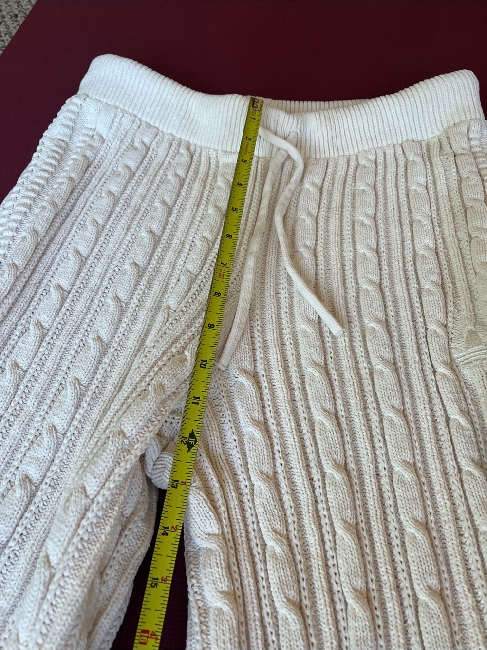Adidas Knit Trouser Joggers White / Off White Drawstring Size Large - Picture 8 of 9